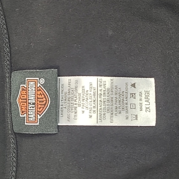 HARLEY Davidson Black Logo T-Shirt Cancun Mexico Metallic Logo Lattice Sleeve - Picture 9 of 10
